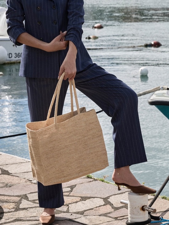 Doen Grande Mathilde Raffia Tote Bag Natural